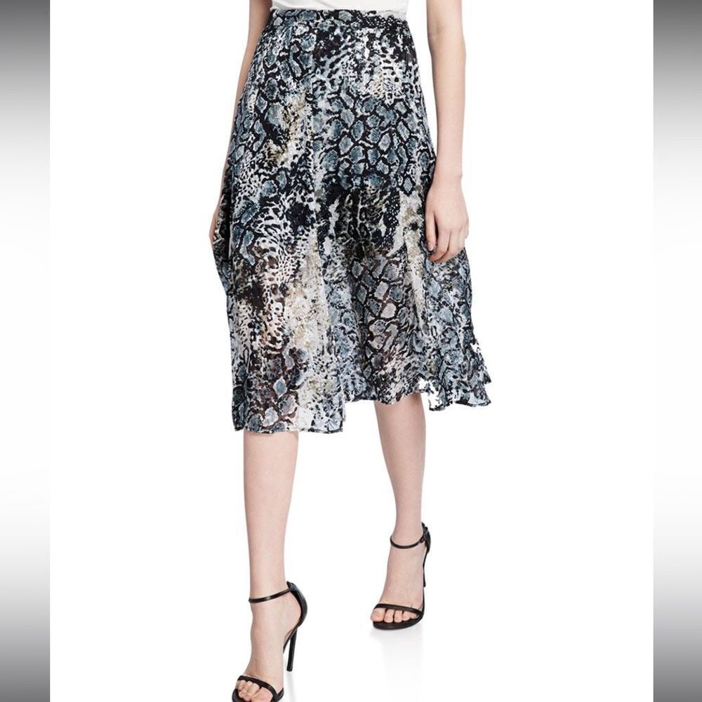 Alice + Olivia Athena Python-Print Stretch Silk A… - image 1